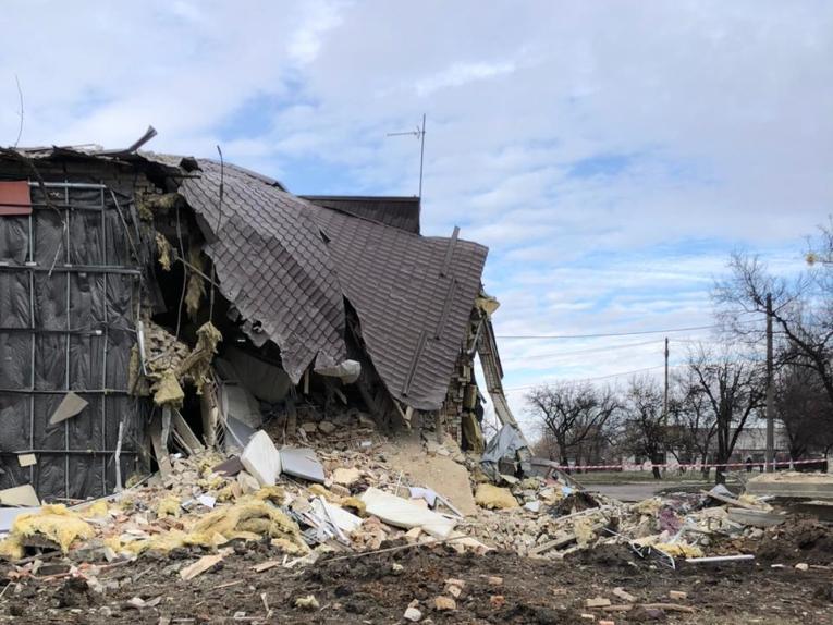 Vue de l'hôpital de Selydove touché par deux missiles le 20 novembre 2023. Ukraine.
 © Stanislav Dudinskyi/MSF