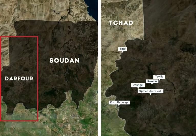Carte des interventions de MSF au Darfour, Soudan&nbsp;
 © MSF