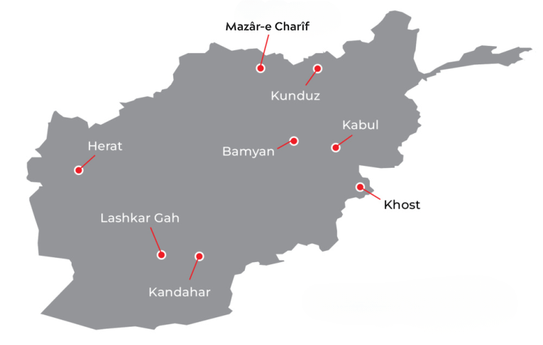 Carte de l'Afghanistan
