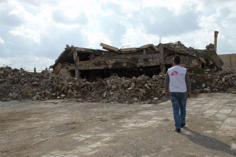 Un bâtiment détruit à proximité du centre de santé d'Hawija. 2019. Irak.&nbsp;
 © MSF