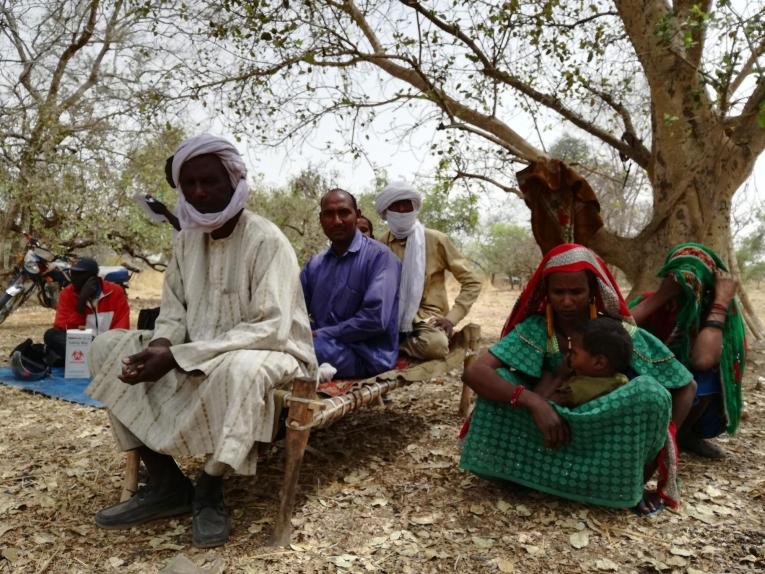Entre février et avril 2020, MSF a mené une campagne de vaccination contre la rougeole dans la région de Kyabé, dans le sud du Tchad.
 © Félix Guillou/MSF