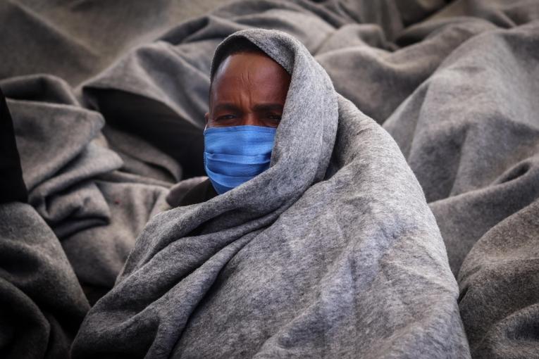 Un rescapé à bord du Sea-Watch 4. 2020.&nbsp;
 © MSF/Hannah Wallace Bowman