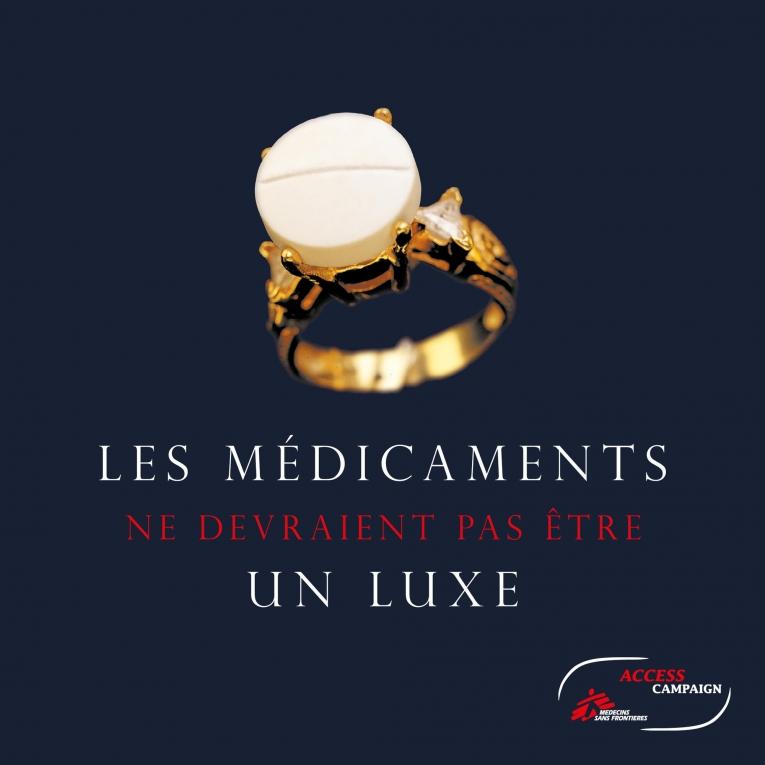 Affiche d'une initiative de sensibilisation de la Campagne d'Accès aux Médicaments Essentiels (CAME).
