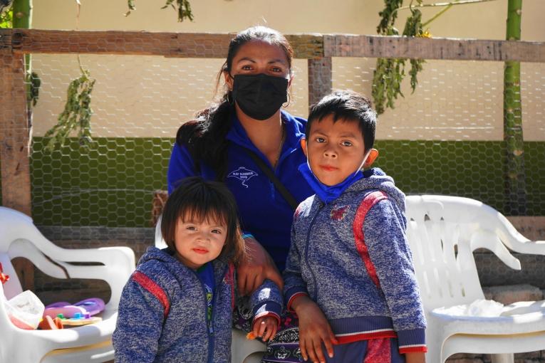 Amanda et ses deux enfants. Mexique. 2022.
 © Yesika Ocampo/MSF