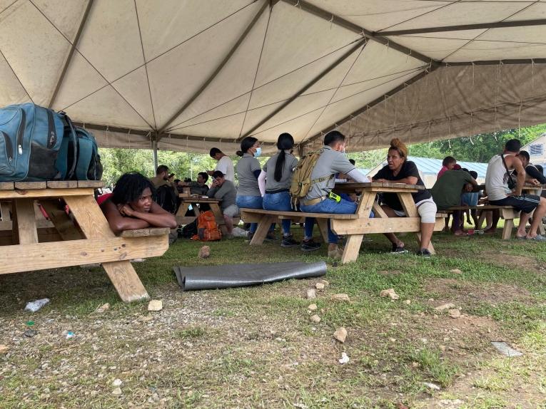 Des migrants sous une tente à San Vicente. Panama.

&nbsp;
 © Santiago Valenzuela/MSF