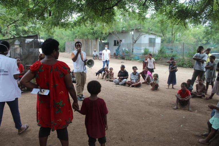 Une équipe de sensibilisation MSF en Papouasie-Nouvelle-Guinée.&nbsp;

&nbsp;
 © Leanne JORARI/MSF