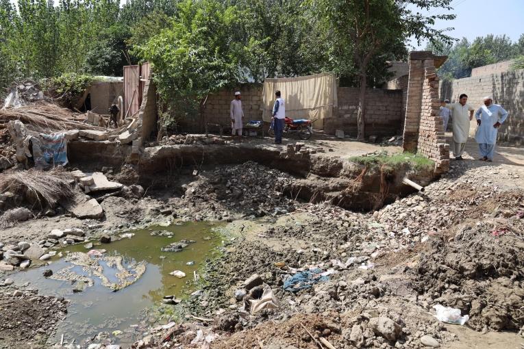 Vue d'un village touché par les inondations dans le district de Charsadda. Pakistan. 2022.

&nbsp;
 © Zahra Shoukat/MSF