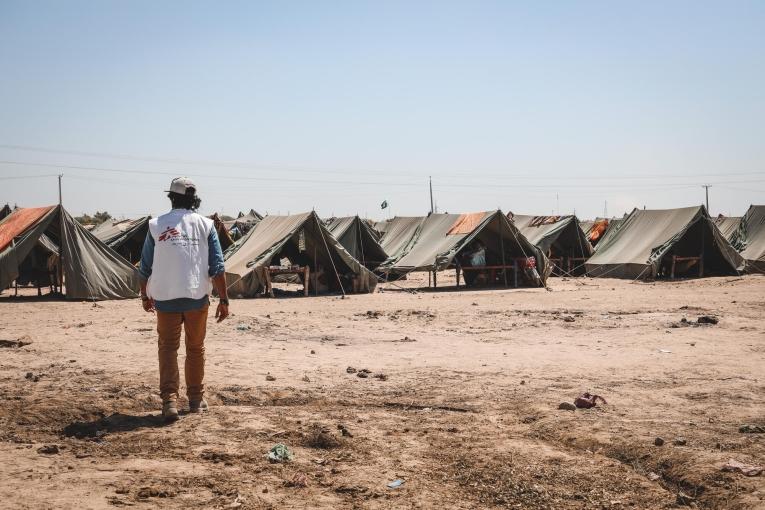 Un camp de personnes déplacées dans le district de Dadu. Pakistan. 2022.

&nbsp;
 © Zahra Shoukat/MSF