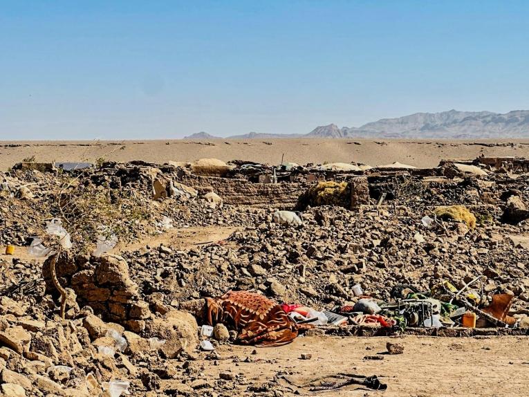 Vue des conséquences du tremblement de terre dans la région d'Hérat. Afghanistan. 9 octobre 2023.
 © MSF