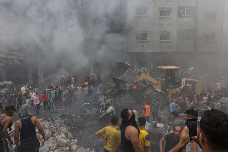 Vues des destructions à Gaza, provoquées par des bombardements israéliens. Octobre 2023.
© Mohammed ABED