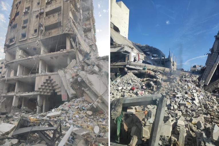 Vues de rues du nord de Gaza, prises depuis les voitures du convoi acheminant du fioul depuis le sud de Gaza jusqu'à l'hôpital Al-Shifa. 22 janvier.
© Aurélie Godard/MSF