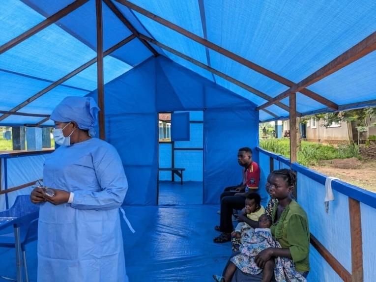 La zone de triage des patients à l'hôpital de Budjala dans le Sud-Ubangi, en RDC.&nbsp;&nbsp;
 © MSF