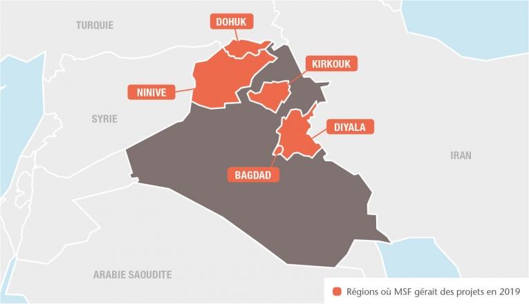 carte des opérations en Irak