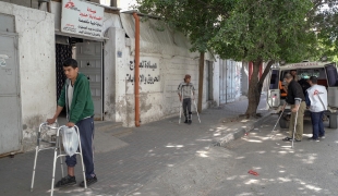 Vue extérieure de la clinique MSF de Gaza City. Février 2019