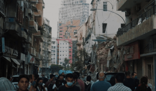 Vue de la ville de Beyrouth après les explosions