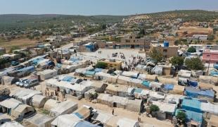 Vue aérienne d'un camp dans le gouvernorat d'Idlib, dans le nord-ouest de la Syrie