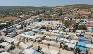 Vue aérienne d'un camp dans le gouvernorat d'Idlib, dans le nord-ouest de la Syrie