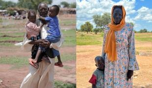 Hamad Mohamo, à gauche, et Fisal Ibriahim Silman, à droite, ont tous les deux fui le Soudan et vivent désormais dans un camp de réfugiés du Soudan du Sud. 