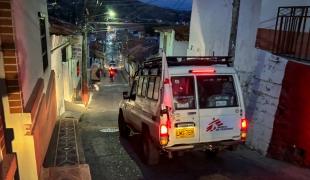 Une équipe MSF quitte la base de la ville d'Ocaña pour mener une clinique mobile dans une zone rurale de Catatumbo, en Colombie.