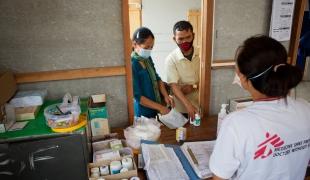 Mr and Ms Kimboi, both of whom are HIV-positive, at the MSF Chakpikarong clinic. They’ve come to the clinic for a check-up and to collect their medication. MSF started providing specialised care for HIV and TB in Manipur in 2005 and 2007, respectively.