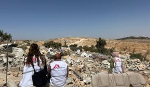 Vu de maisons détruites, Cisjordanie