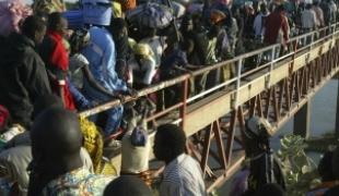 Tchad  Fuite des populations de N'djamena via le pont Ngueli vers le Cameroun
