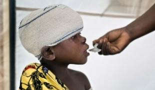 Soins médicaux aux déplacés clinique itinérante dans le camp de Kibati nord de Goma Nord Kivu novembre 2008