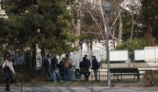 Le square Villemin dans le 10ème arrondissement de Paris où se refroupent les migrants.