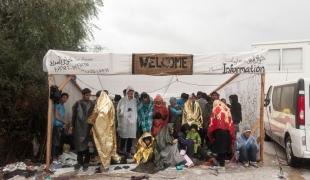 Le hotspot de Moria sur l'île de Lesbos en octobre 2015.