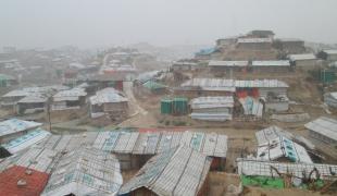 Saison de la mousson dans le camp de Kutupalong-Balukhali. Bangladesh. 2018. 