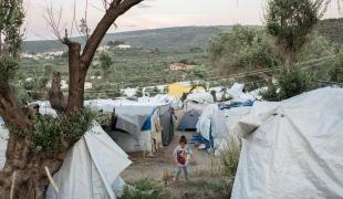 Camp de Moria sur l'île de Lesbos. Grèce. 2018.