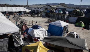Campement de migrants dans la ville de Tijuana. Mexique. 2018.
