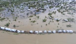 Vue aérienne des inondations qui touchent la région du Grand Pibor, au Soudan du Sud. Pibor, octobre 2020.