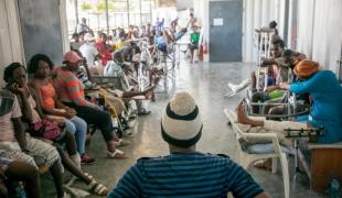 Service ambulatoire de l’hôpital de traumatologie de MSF à Tabarre. Haïti. 2020.