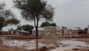 Vue d'un camp de personnes déplacées au Burkina Faso. 2021.
