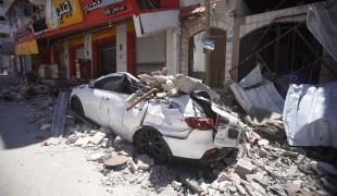 Vue d'une rue de la ville de Gaza détruite lors des bombardements de mai 2021. 