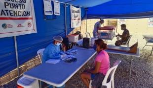 Une clinique mobile MSF dans la ville de Tumbes au Pérou. 2022.