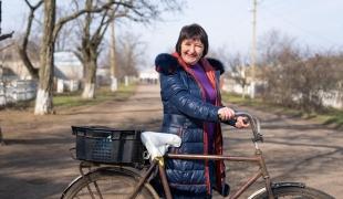 Iryna dans son village en février 2023. Ukraine.