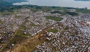 Vue aérienne du camp de déplacés de Bulengo