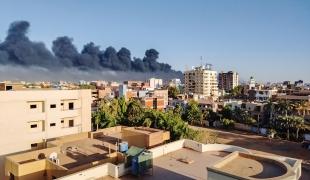 Une vue des combats et de la violence à Khartoum en mai 2023. Soudan.