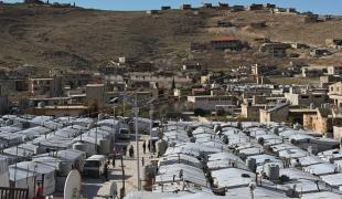 Vue du camp de réfugié d'Arsal dans le nord du Liban. 