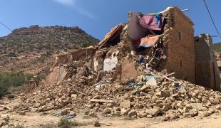 MSF assessment in Al Haouz Une habitation effondrée dans la région d'Hal Haouz, où les équipes MSF ont procédé à des explorations. 