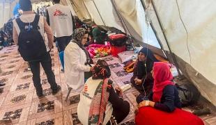 Vues des opérations MSF à Hérat en soutien aux personnes blessées lors du tremblement de terre du samedi 7 octobre. Afghanistan. 