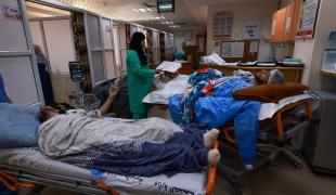 Patients dans l'hôpital Al Aqsa
