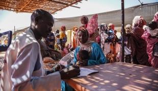 Clinique de MSF dans le camp de Zamzam à 15 kilomètres d'El Fasher. Un dépistage auprès d'enfants de moins de 5 ans et de femmes enceintes et allaitantes a révélé des taux de malnutrition aigüe de 30%, soit près du double du seuil d'urgence. 