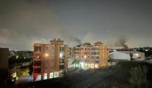 Vue du sud de Beyrouth lors des bombardements de l'armée israélienne.