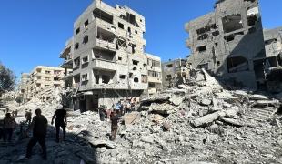 Destructions dans le nord de Gaza après des bombardements.