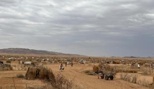 Le camp de Dabanaira, l'un des nouveaux camps où les personnes fuyant El Fasher ont trouvé refuge.Tawila, Darfour-Nord, Soudan, le 28 juin 2025.