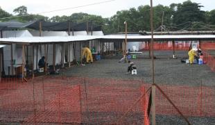 Centre de traitement Ebola à Monrovia au Liberia.