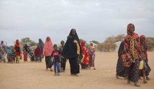 Réfugiés Somaliens arrivant au camp de Dadaab au Kenya. Juillet 2011